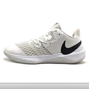 White Nike Basketball Shoes (purple laces)